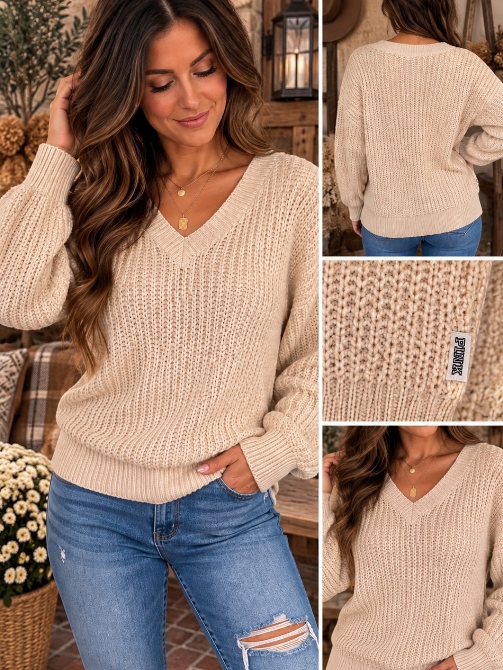 Victoria’s Secret Chunky Knit V-Neck Sweater – XS – NWT